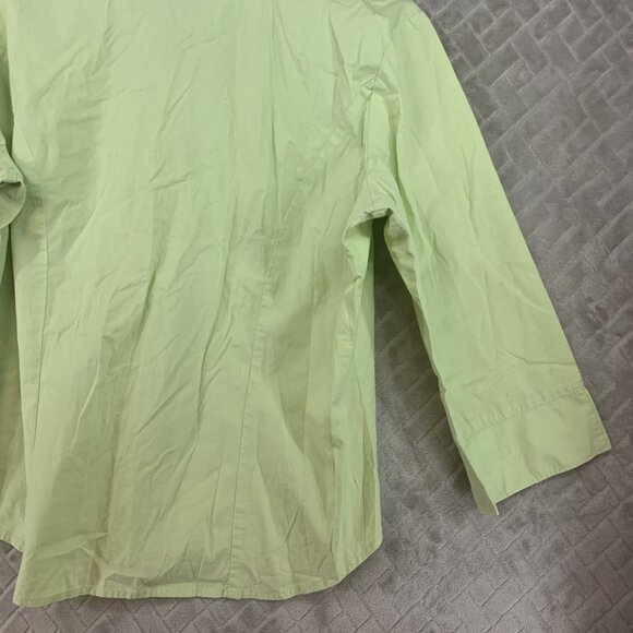 Quizz Again Womens L Shirt Light Green Button Up 3/4 Sleeve Eclectic Minimalist - Picture 15 of 16